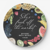 彼女は市場から外れている | 黒板ブライダルシャワー ペーパープレート (正面)