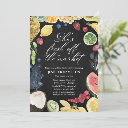 彼女は市場から外れている | 黒板ブライダルシャワーI 招待状 (スタンド正面)