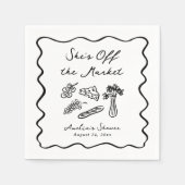 彼女は市場から外れはっきりしたて手お洒落引き スタンダードカクテルナプキン (正面)