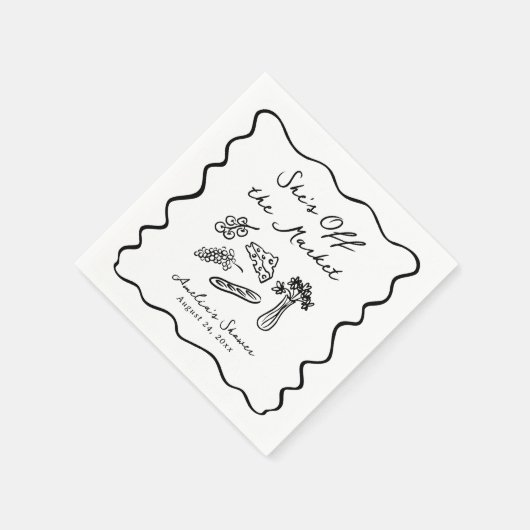 彼女は市場から外れはっきりしたて手お洒落引き スタンダードカクテルナプキン (角)