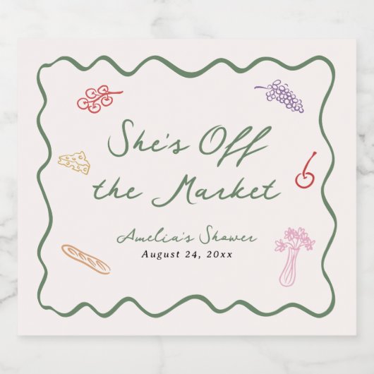 彼女は市場から外れはっきりしたて手お洒落引き スパークリングワインラベル (シングルラベル)