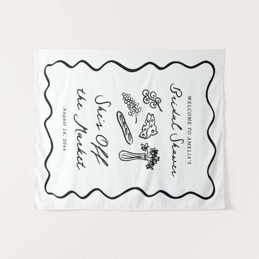 彼女は市場から外れはっきりしたて手お洒落引き タペストリー (正面(横))