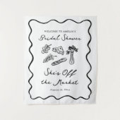 彼女は市場から外れはっきりしたて手お洒落引き タペストリー (正面)