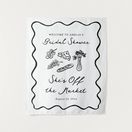 彼女は市場から外れはっきりしたて手お洒落引き タペストリー (正面)