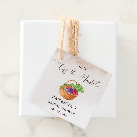 彼女は市場から姿を消した ファーマーズマーケット ブライダルシャワー フェイバータグ (インサイチュ)