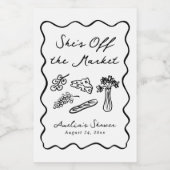 彼女は市場から消えた 大胆で遊び心のある手描き ワインラベル (シングルラベル)