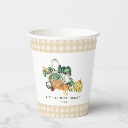 彼女は市場から直接 ブライダルシャワーのギフト 紙コップ (正面)