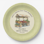 彼女は市場から直接 ブライダルシャワーのデコレーション ペーパープレート (正面)