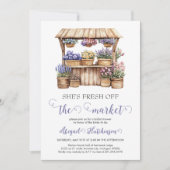彼女は市場から直接 ブライダルシャワーの招待状 招待状 (正面)