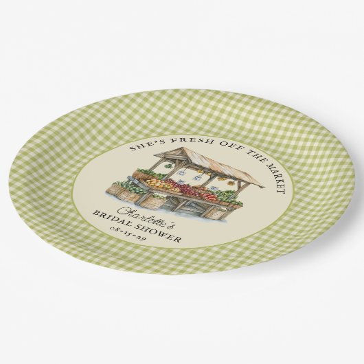 彼女は市場から直接 ブライダルシャワー ペーパープレート (アングル)