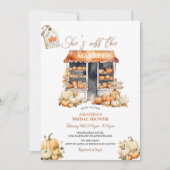 彼女は市場から離れている秋カボチャブライダルシャワー 招待状 (正面)