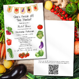 彼女は市場から離れているQRコードブライダルシャワー 招待状
