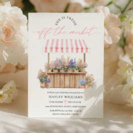 彼女は市場から飛び出したピンクのブライダルシャワー 招待状