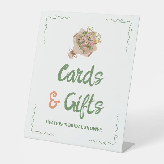 彼女は市場のカードとギフトのサインをオフ 台座サイン (正面)