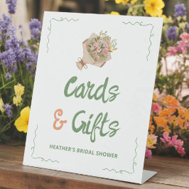 彼女は市場のカードとギフトのサインをオフ 台座サイン