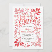 彼女は市場のクリスマスブライダルシャワーをオフに 招待状 (正面)