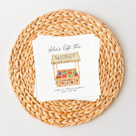 彼女は市場のトートバッグから外れている スタンダードカクテルナプキン