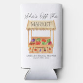 彼女は市場のトートバッグから外れている スリム缶クーラー (裏面)