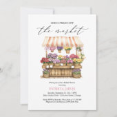 彼女は市場のフラワーショップブライダルシャワーから 招待状 (正面)