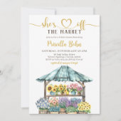 彼女は市場のフラワーブライダルシャワーの招待をオフ 招待状 (正面)