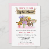 彼女は市場のフローラを離れてい素朴る 招待状 (正面/裏面)
