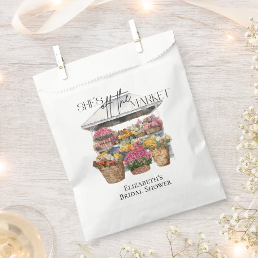 彼女は市場のフローラショップブライダルシャワーから外れている フェイバーバッグ (クリップ留めされた状態)
