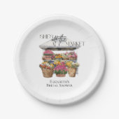 彼女は市場のフローラショップブライダルシャワーから外れている ペーパープレート (正面)