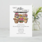 彼女は市場のフローラショップブライダルシャワーから外れている 招待状 (スタンド正面)