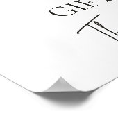 彼女は市場のフローラスクリプトカードギフトサインをオフ ポスター (角)