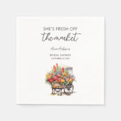 彼女は市場のフローラブライダルシャワーを離れた スタンダードカクテルナプキン (正面)