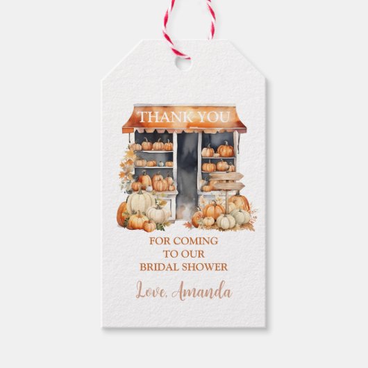 彼女は市場のフローラブライダルシャワー ギフトタグ (正面)
