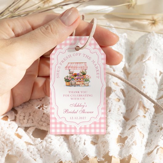 彼女は市場のフローラブライダルシャワー ギフトタグ
