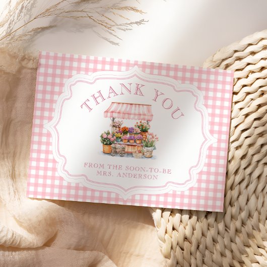 彼女は市場のフローラブライダルシャワー サンキューカード