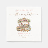 彼女は市場のフローラブライダルシャワー スタンダードカクテルナプキン (正面)