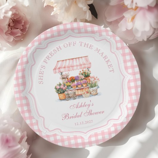 彼女は市場のフローラブライダルシャワー ペーパープレート