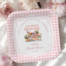 彼女は市場のフローラブライダルシャワー ペーパープレート