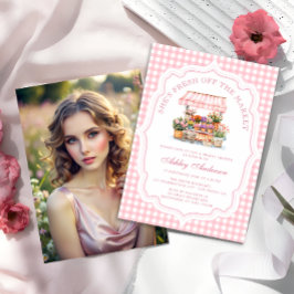 彼女は市場のフローラブライダルシャワー 招待状