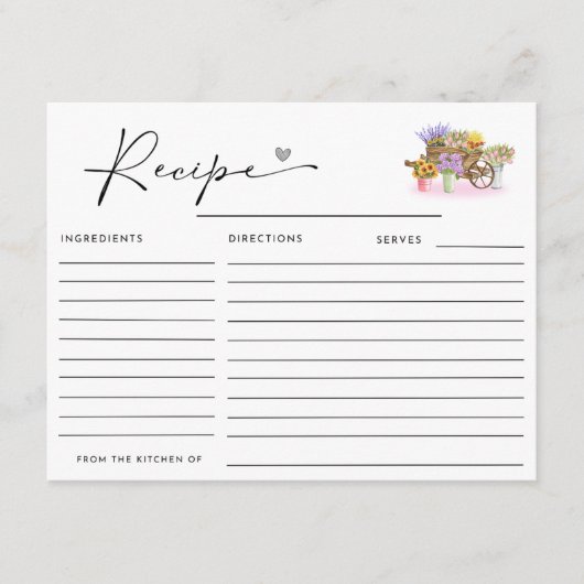 彼女は市場のフローラレシピを離れている エンクロージャーカード (正面)