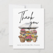 彼女は市場のフローラ店サンキューカードを離れている シーズンカード (正面)