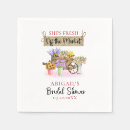 彼女は市場のフローラ歓迎のサインをオフにしている スタンダードカクテルナプキン