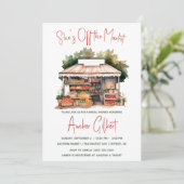 彼女は市場のブライダルシャワーの招待状をオフにしている 招待状 (スタンド正面)