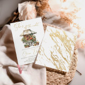 彼女は市場のブライダルシャワーの招待状をオフにしている 招待状