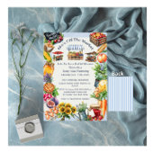 彼女は市場のブライダルシャワーの招待状をオフにしている 招待状