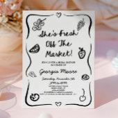 彼女は市場のブライダルシャワーを離れていお洒落る 招待状