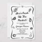彼女は市場のブライダルシャワーを離れていお洒落る 招待状 (正面)