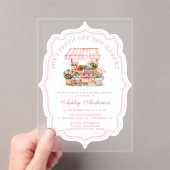 彼女は市場のブライダルシャワーを離れている アクリル招待状 (インサイチュ (ポータブル))