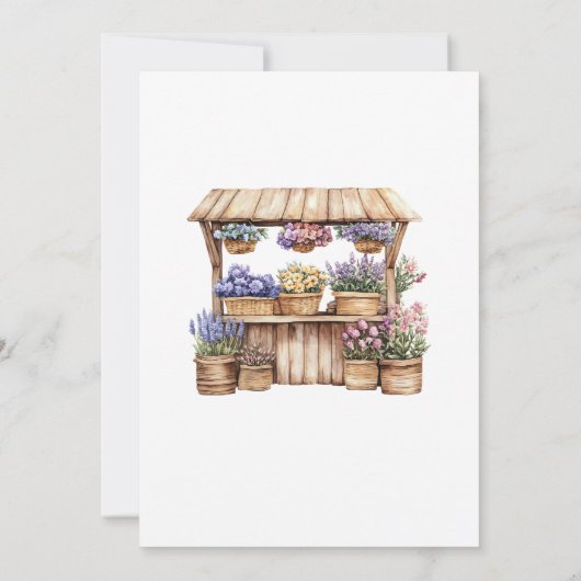 彼女は市場のブライダルシャワーを離れている 招待状 (裏面)