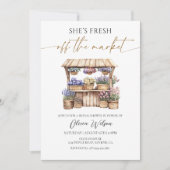 彼女は市場のブライダルシャワーを離れている 招待状 (正面)