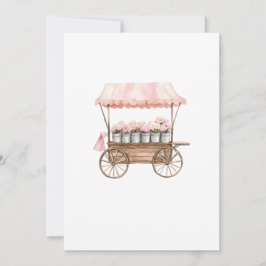 彼女は市場のブライダルシャワーを離れている 招待状 (裏面)