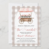 彼女は市場のブライダルシャワーを離れている 招待状 (正面)